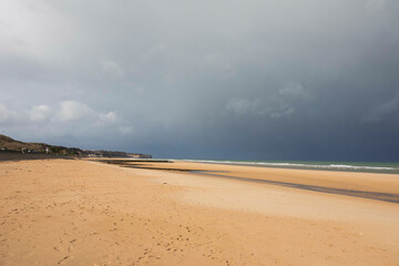 Omaha Beach, the site of D-DAY in Normandy, France - obrazy, fototapety, plakaty