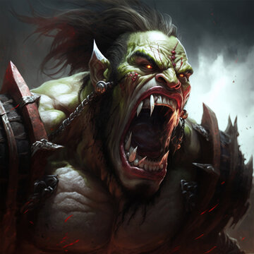 World Of Warcraft Orc Screaming Feral Imposing