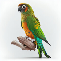 Conure full body image with white background ultra realistic




