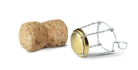 Champagne cork isolated on a transparent backround