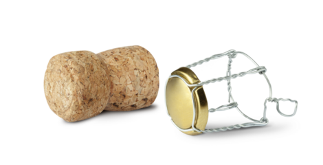 Champagne cork isolated on a transparent backround