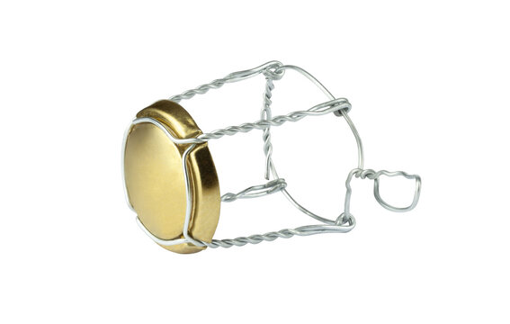 Muselet from bottle of champagne wine. Isolated on a transparent background