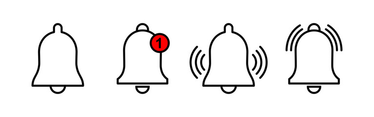 Bell Icon vector for web and mobile app. Notification sign and symbol for web site design