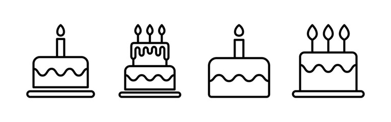 Cake icon vector for web and mobile app. Cake sign and symbol. Birthday cake icon
