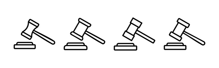 Gavel icon vector for web and mobile app. judge gavel sign and symbol. law icon. auction hammer