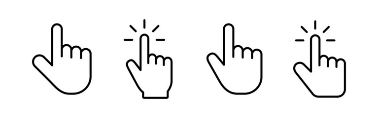 Hand cursor icon vector for web and mobile app. cursor sign and symbol. hand cursor icon clik