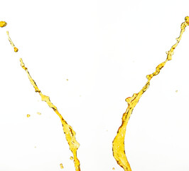 Orange, lemon juice or oil lubricant splash, liquid gold yellow drink drops. Fruit beverage water...