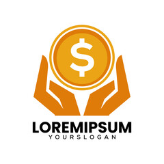 money and hand logo design