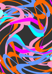 Fototapeta na wymiar background image vector used lines orange blue gray pasted on black background 