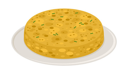 Tortilla de papa española, vector illustration. Isolated no background. 