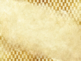金箔の和柄　矢絣模様　背景　