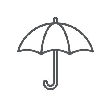 Umbrella line icon. Minimalist icon isolated on white background. Umbrella simple vector silhouette.