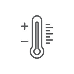 Thermometer line icon. Minimalist black icon isolated on white background. Thermometer simple vector silhouette.