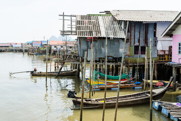 Fototapeta Houses on stilts, Ko Panyi village, Phang Nga bay, Thailand obraz
