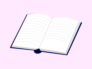 Book flat illustration. Open book isolated. vector illustration