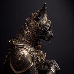 black cat with gold jewel