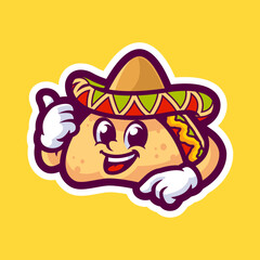 Taco cartoon character mascot logo