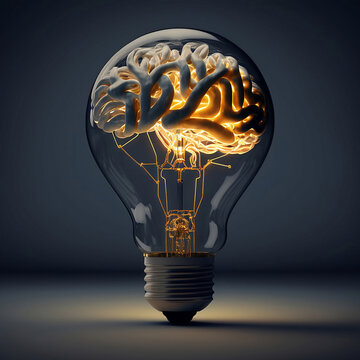 A lightbulb brain idea - version 1 dark lightning