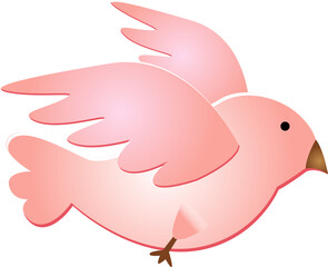 Cute cartoon bird flying