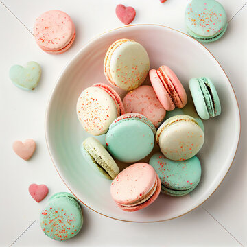 Valentines day themed macaron cookies