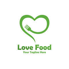 love food love eat logo vector icon illustration