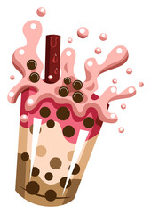 Bubble tea png graphic clipart design