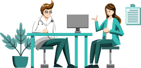 Doctor and patient png graphic clipart design