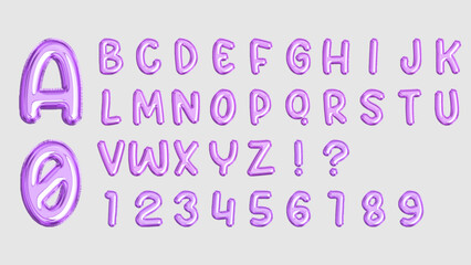 Purple balloon letters and numbers