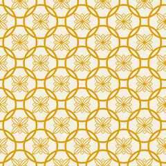 Interlocking circles White and Gold pattern. Abstract gold geometric background. 