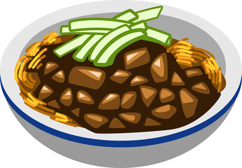 Jajangmyeon png graphic clipart design