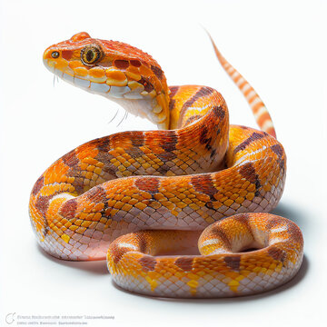 Corn Snake full body image with white background ultra realistic



