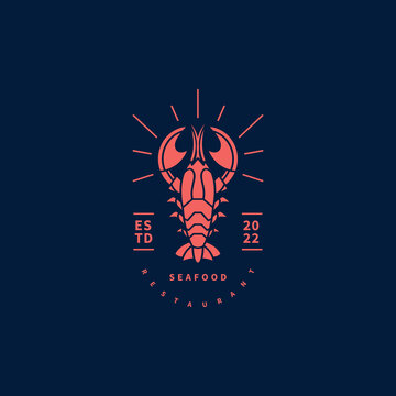 seafood lobster vintage logo design for restaurant and your business or for all your ideas 2