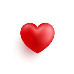 Fototapeta na wymiar Vector realistic red heart for valentines day
