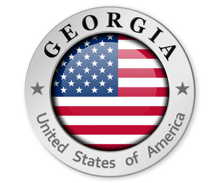 Silver badge with Georgia and USA flag