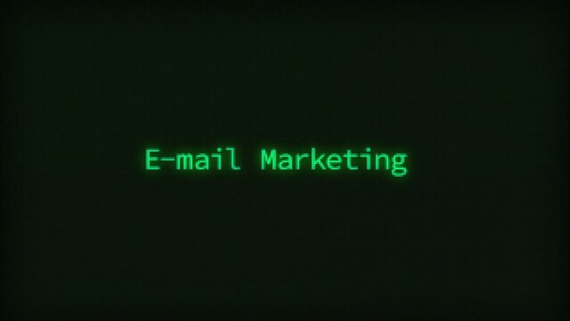 Retro Computer Coding Text Animation Typing Email Marketing, CRT Monitor Style