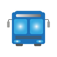 blue bus icon. Vector illustration.