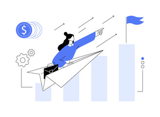 Career growth abstract concept vector illustration.