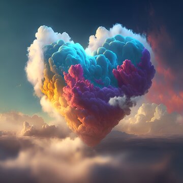 a heart made of clouds
