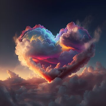 a heart made of clouds