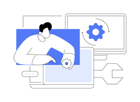 Computer service abstract concept vector illustration.