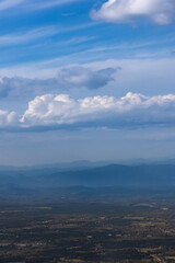 Appalachian Mountains from the air over GSP. View West towards Mount Mitchell and the Appalachian Mountains while approaching GSP Greensville-Spartenburg SC from the air