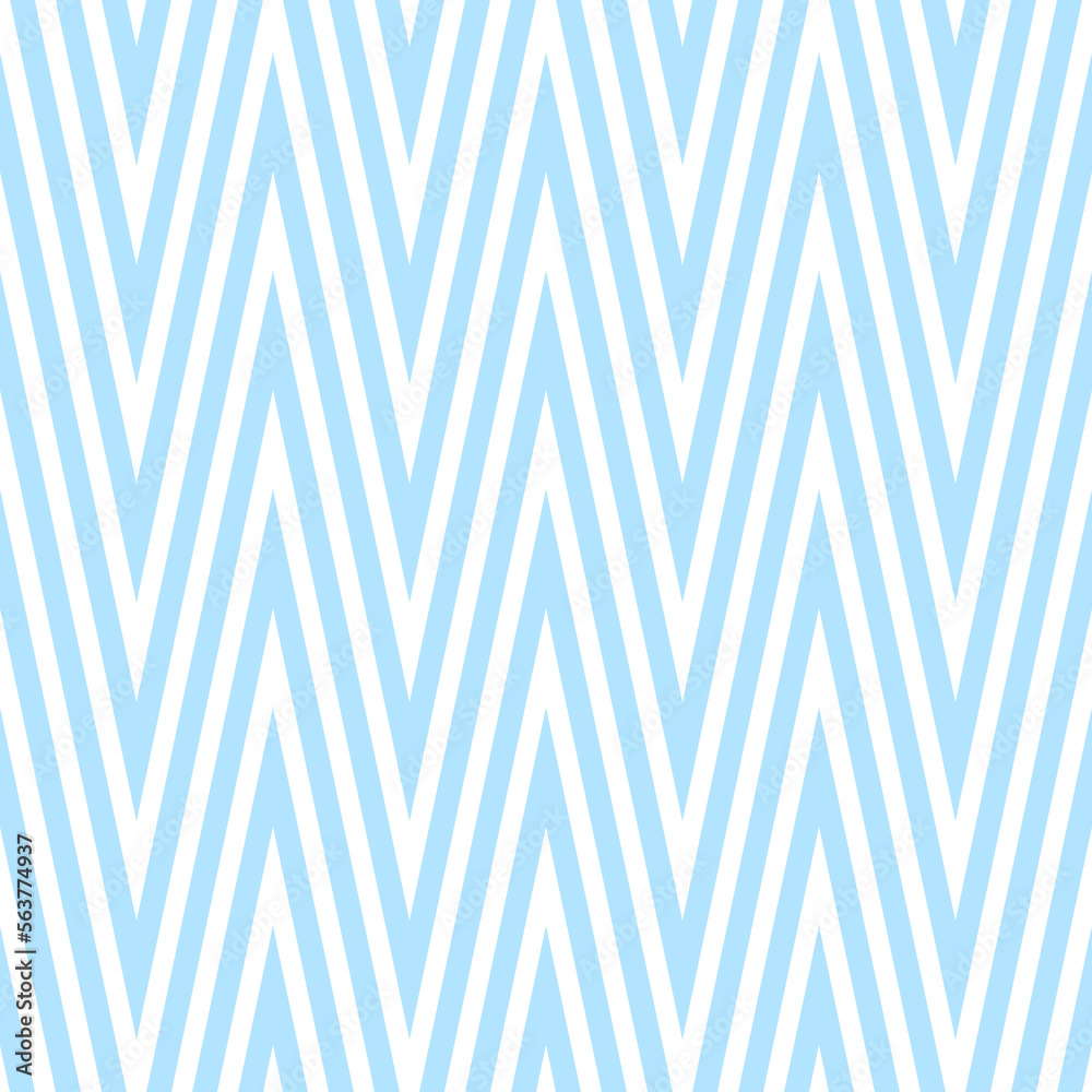 Poster Light blue zigzag seamless pattern. Chevron fabric texture. Abstract zig zag background. Repeating wallpaper.