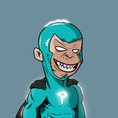 cartoon character general monkey portrait