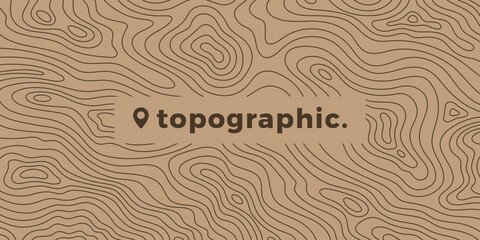 Outdoor pattern of topographic line map. Vector line pattern of wood rings countour. Outline pattern for outdoor concept templates. Contours of tree, concepts for geographic background.