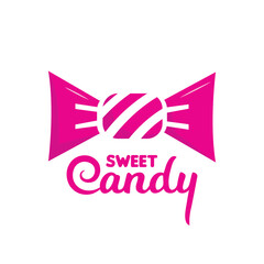 candy logo with sweet candy lettering logotype
