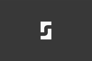 Letter S negative space simple modern