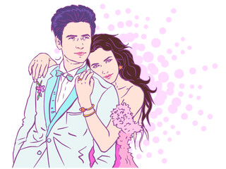 couple lover vector for card illustration decoration