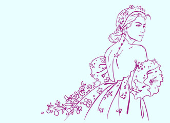 illustration of a princess vector for card decoration illustration