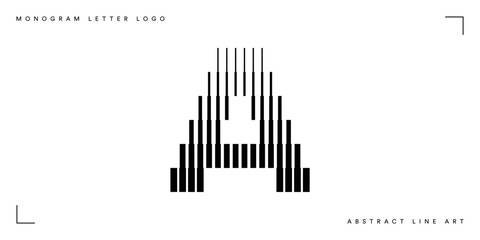 Letter A Logo with Abstract Line Pattern
