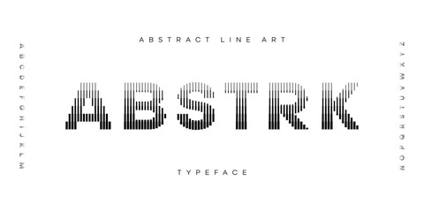 Abstract Vertical Line Font. Modern Sans Serif Stripe Typeface
